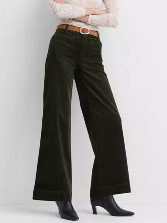 LOFT Denim - LOFT Women's 8 The Palmer Wide Leg Brushed Corduroy Jean in Black